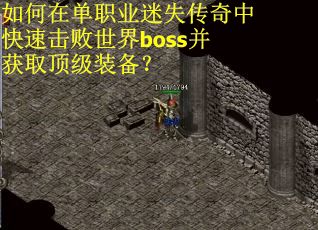 如何在单职业迷失传奇中快速击败世界boss并获取顶级装备？