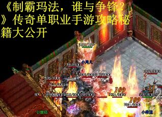 《制霸玛法，谁与争锋？》传奇单职业手游攻略秘籍大公开
