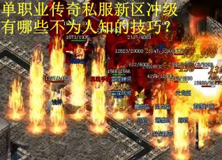 单职业传奇私服新区冲级有哪些不为人知的技巧？